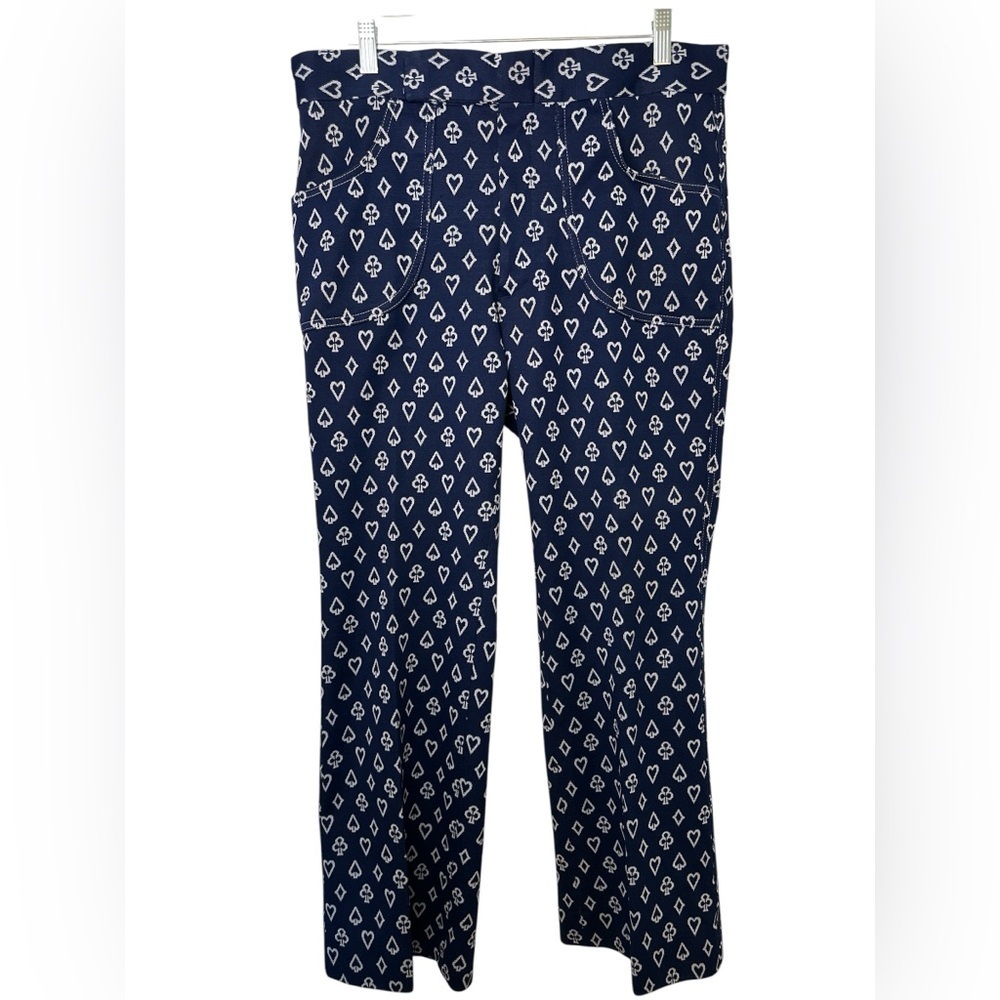 Lee Navy and White Hearts Spades Patterned Pants